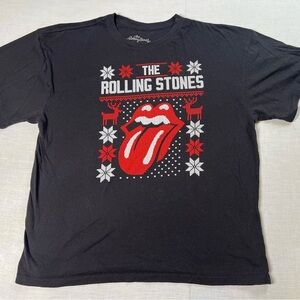 Rolling Stones Holiday Ugly Christmas Sweater T-Shirt Women’s Size Medium